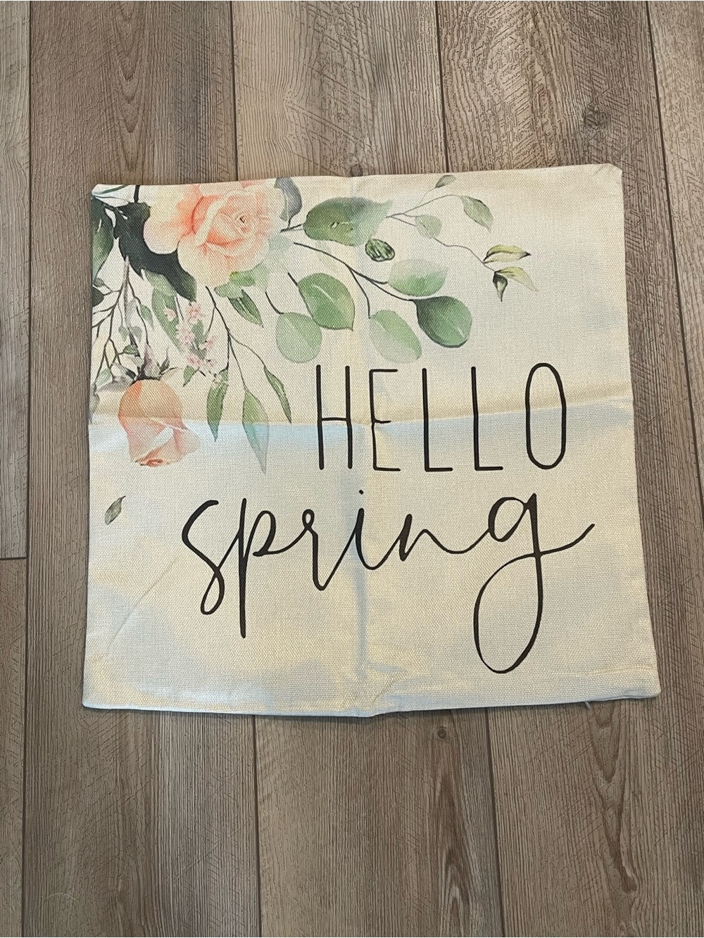 Amazon Hello Spring Accent Pillow Cover in Cream, Green, Peach